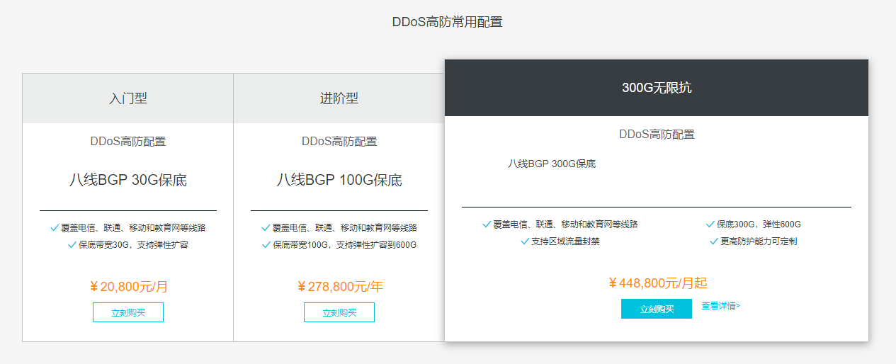 阿里云DDoS报价 阿里云DDoS报价